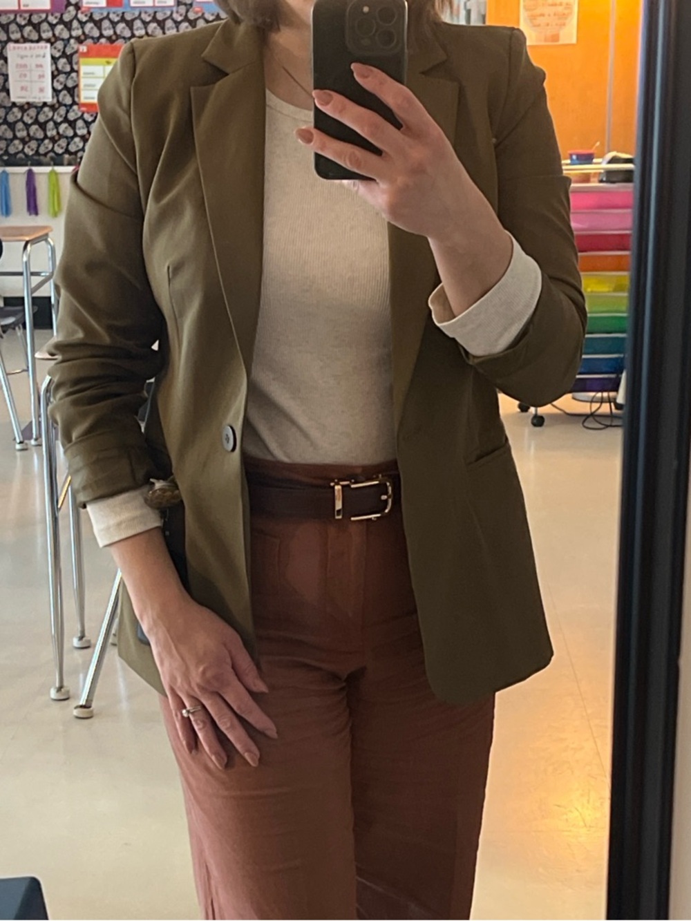 Olive Green Slim structured Blazer, like new